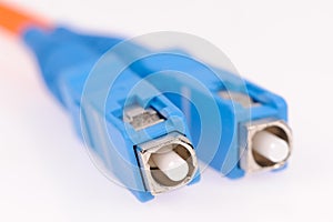Fiber optic cables isolated on grey background