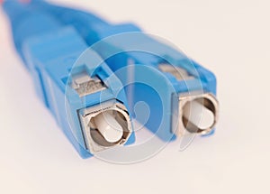 Fiber optic cables isolated on the grey background