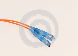 Fiber optic cables isolated on the grey background