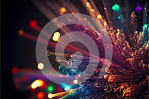 Fiber optic close up. Internet background