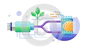 Fiber Optic Data Cable Connection Icon, vector design Generative AI