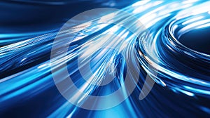 Fiber optic data streaming with abstract blue light