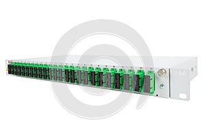 Fiber optic distribution frame with SC adapters