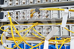 fiber optic equipment inside a network infrastructure, active and passive.