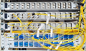 fiber optic equipment inside a network infrastructure, active and passive.