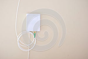 fiber optic internet box on the wall