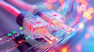 Fiber optic internet cable: A technological concept.