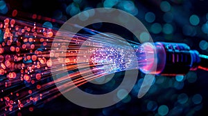 Fiber optic internet cable: A technology concept.