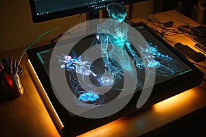 fiber optic led touchscreen robot angelarium interface