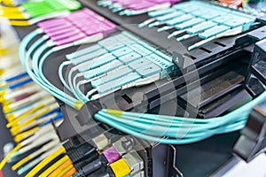 Fiber optic network cable connect to communication Distribution point