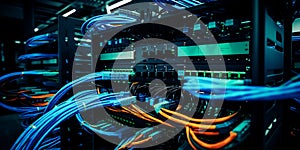 Fiber optic network hub and patch cables