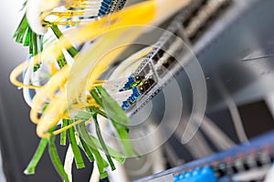 Fiber optic with servers in a technology data center