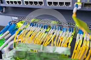 Fiber optic with servers in a technology data center