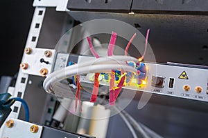 Fiber optic with servers in a technology data center