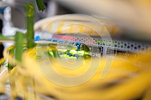 Fiber optic with servers in a technology data center