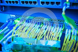 Fiber optic with servers in a technology data center