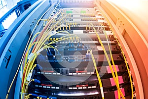 Fiber optic with servers in a technology data center