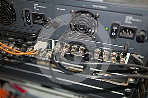 fiber optic with servers in a technology data center