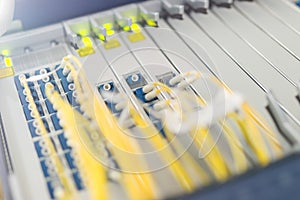 fiber optic with servers in a technology data center