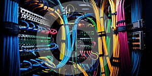Fiber optic network hub and patch cables