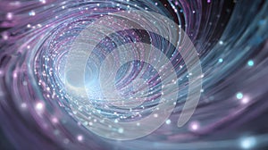 Fiber optic vortex tunnel transmitting abstract data light