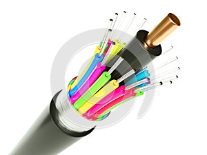 Fiber optical cable detail - 3D Rendering