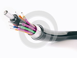 Fiber optical cable detail - 3D Rendering