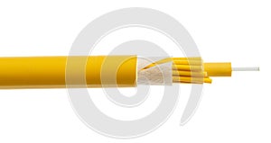 Fiber optical cable detail isolated on white