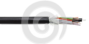 Fiber optical cable detail isolated on white