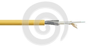 Fiber optical cable detail isolated on white