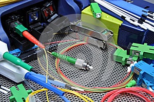 Fiber optical cables, cleaning and testing kit