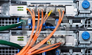 Fiber optical connections with servers