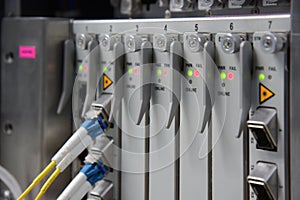 Fiber Optical connector interface for Cards Equipment DWDM telecommunications.(select focus)