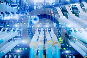 Fiber Optical connector interface. multiple exposure.