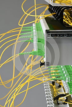 Fiber optical distribution panel switch with cables