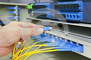 Fiber optical network cables patch panel