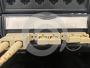 Fiber optical patch panel closeup view of it