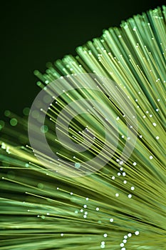 Fiber optics close-up, modern computer