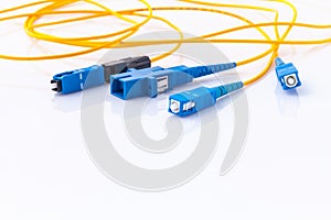 Fiber Optics connectors symbolic photo for fast internet connect