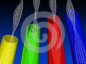 Fiber optics data flow