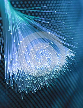 Fiber optics network cable on technology