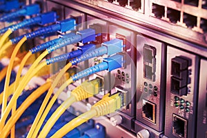 Fiber optics network cable on technology
