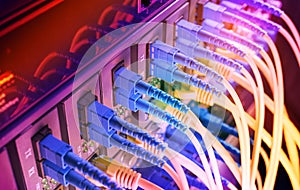 Fiber optics network cable on technology