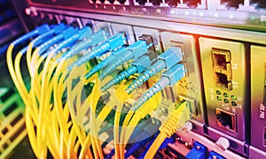 Fiber optics network cable on technology