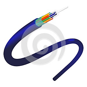 Fiber optics object closeup of blue color vector illustration
