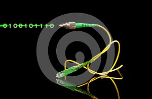 Fiber optics path cord and light digital signal