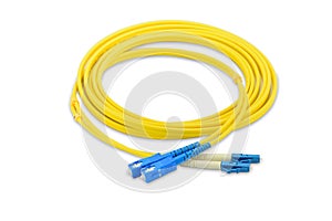 Fiber optics single mode patch cord SC to LC connector photo