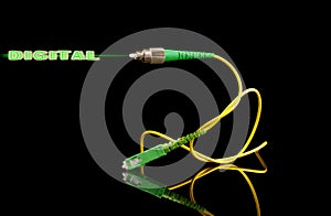 Fiber optics technology cable with digital output signal