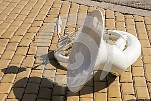 Fiberglass sousaphone closeup photo