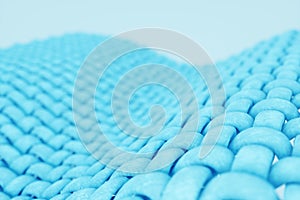 Fibers of tissue in close-up, tissue under a microscope, the structure of the structure of tissue. Washing, cleaning, research.